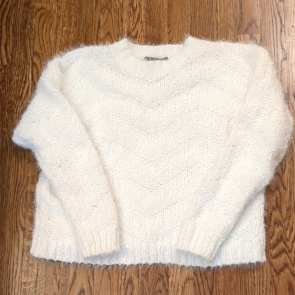 Anthropologie 4S13NNA White Knit Sweater